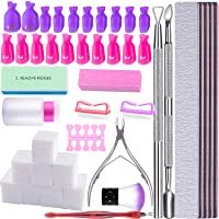 Los mejores  - SIQUK Kit de Uñas Removedor el Esmalte- Almohadillas de Algodón de Limpieza- Clip de Removedor- Separador de Uñas…